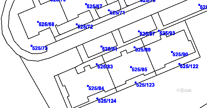 Parcela st. 525/82 v KÚ Ráj, Katastrální mapa