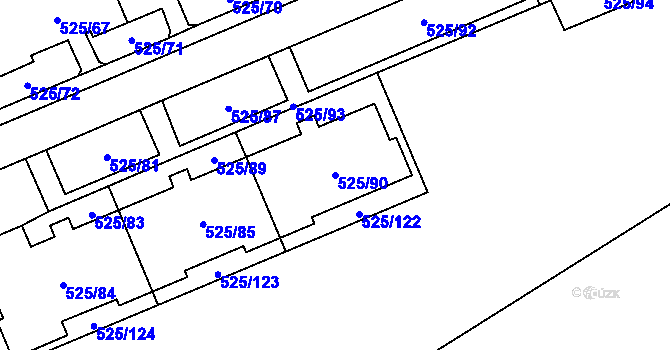 Parcela st. 525/90 v KÚ Ráj, Katastrální mapa
