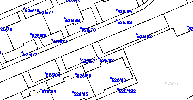 Parcela st. 525/91 v KÚ Ráj, Katastrální mapa
