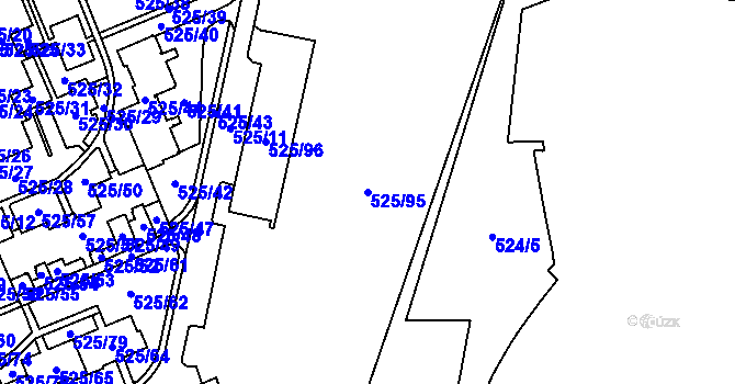 Parcela st. 525/95 v KÚ Ráj, Katastrální mapa