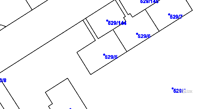 Parcela st. 529/5 v KÚ Ráj, Katastrální mapa