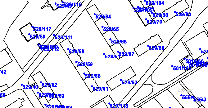 Parcela st. 529/51 v KÚ Ráj, Katastrální mapa