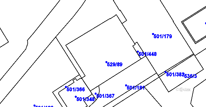 Parcela st. 529/89 v KÚ Ráj, Katastrální mapa
