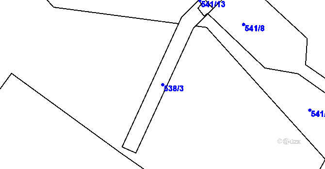 Parcela st. 538/3 v KÚ Ráj, Katastrální mapa