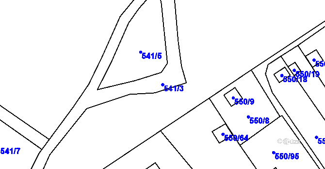 Parcela st. 541/3 v KÚ Ráj, Katastrální mapa