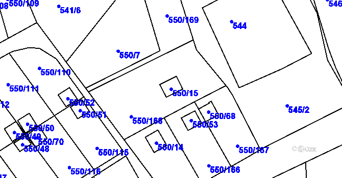 Parcela st. 550/15 v KÚ Ráj, Katastrální mapa