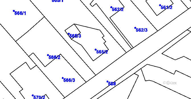 Parcela st. 565/2 v KÚ Ráj, Katastrální mapa