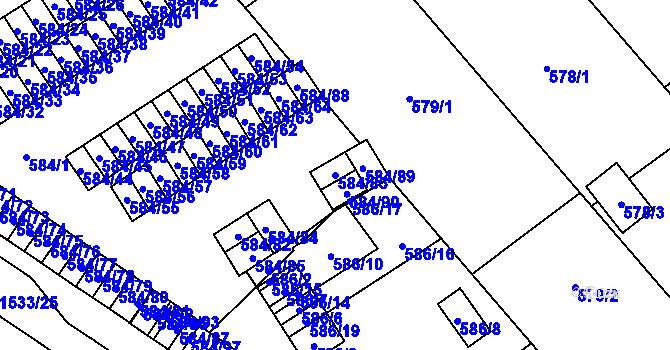 Parcela st. 584/83 v KÚ Ráj, Katastrální mapa