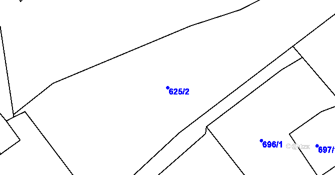 Parcela st. 625/2 v KÚ Ráj, Katastrální mapa