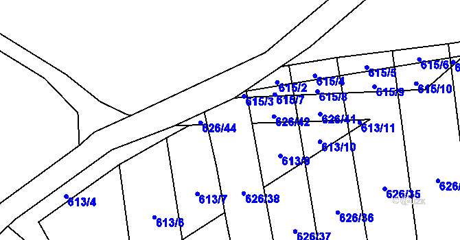 Parcela st. 626/43 v KÚ Ráj, Katastrální mapa