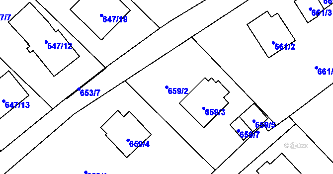 Parcela st. 659/2 v KÚ Ráj, Katastrální mapa