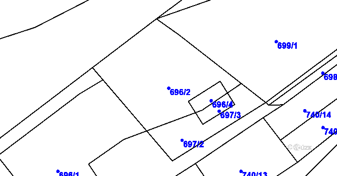 Parcela st. 696/2 v KÚ Ráj, Katastrální mapa