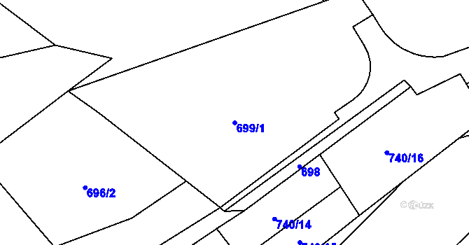 Parcela st. 699/1 v KÚ Ráj, Katastrální mapa