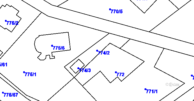 Parcela st. 774/2 v KÚ Ráj, Katastrální mapa