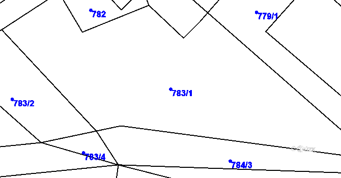 Parcela st. 783/1 v KÚ Ráj, Katastrální mapa