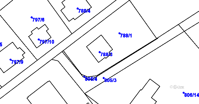 Parcela st. 788/3 v KÚ Ráj, Katastrální mapa