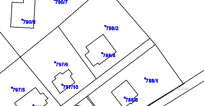 Parcela st. 788/4 v KÚ Ráj, Katastrální mapa