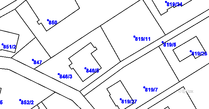 Parcela st. 846/4 v KÚ Ráj, Katastrální mapa