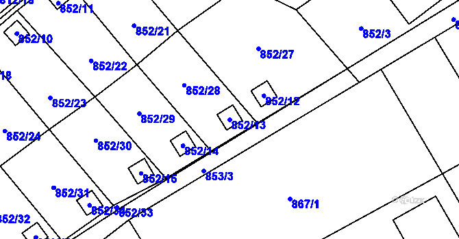 Parcela st. 852/13 v KÚ Ráj, Katastrální mapa