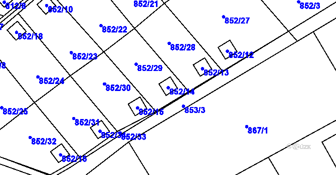 Parcela st. 852/14 v KÚ Ráj, Katastrální mapa