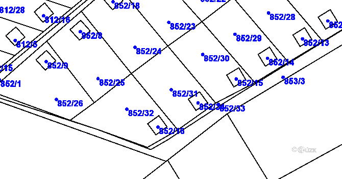 Parcela st. 852/31 v KÚ Ráj, Katastrální mapa