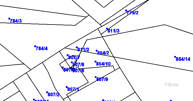 Parcela st. 854/2 v KÚ Ráj, Katastrální mapa