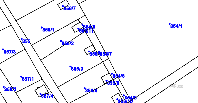 Parcela st. 854/7 v KÚ Ráj, Katastrální mapa