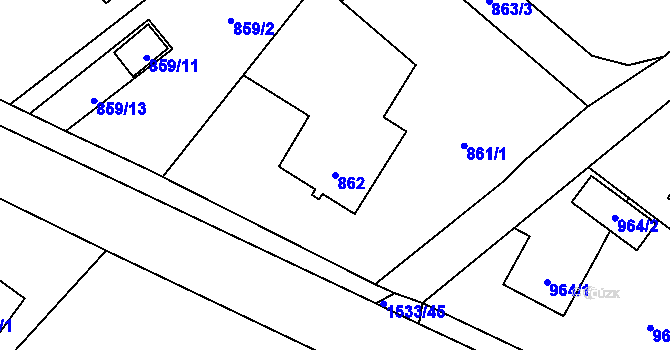 Parcela st. 862 v KÚ Ráj, Katastrální mapa