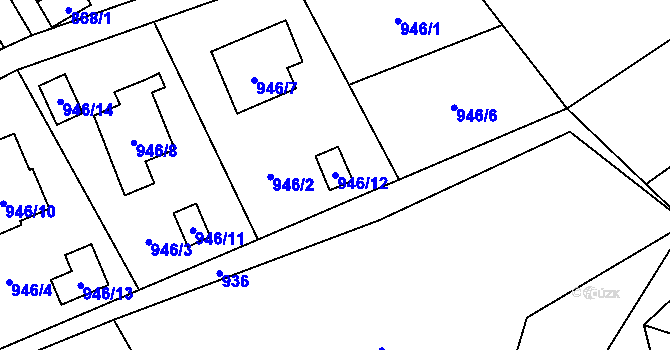 Parcela st. 946/12 v KÚ Ráj, Katastrální mapa
