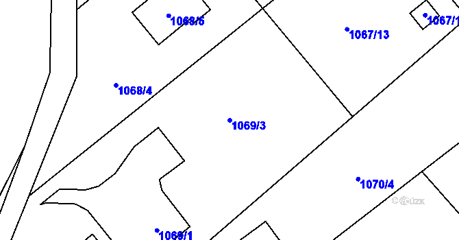 Parcela st. 1069/3 v KÚ Ráj, Katastrální mapa