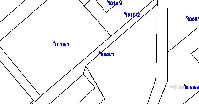 Parcela st. 1080/1 v KÚ Ráj, Katastrální mapa