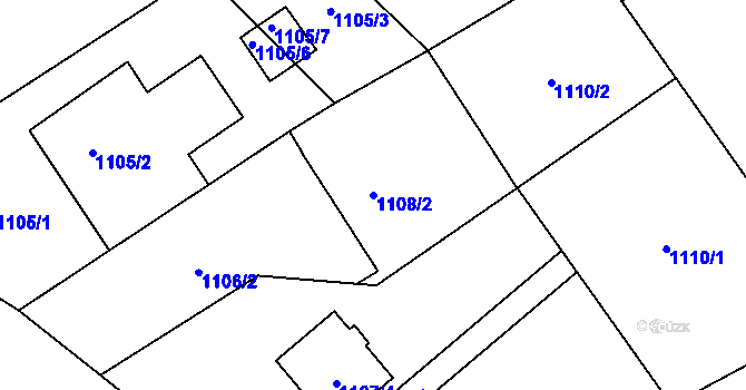Parcela st. 1108/2 v KÚ Ráj, Katastrální mapa