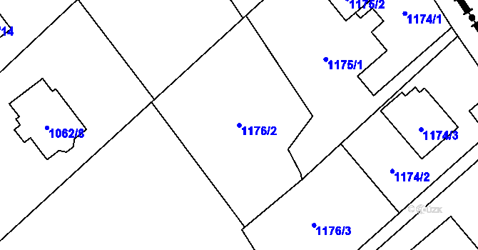Parcela st. 1176/2 v KÚ Ráj, Katastrální mapa
