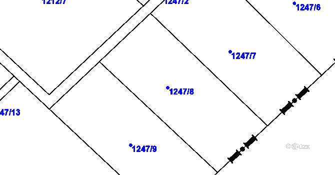 Parcela st. 1247/8 v KÚ Ráj, Katastrální mapa