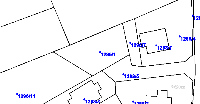 Parcela st. 1296/1 v KÚ Ráj, Katastrální mapa