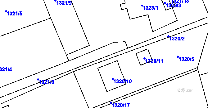 Parcela st. 1321/2 v KÚ Ráj, Katastrální mapa