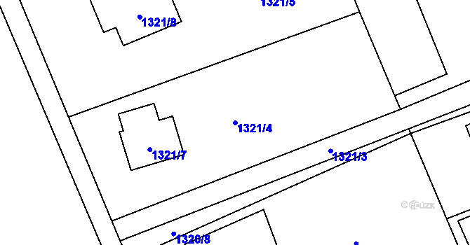 Parcela st. 1321/4 v KÚ Ráj, Katastrální mapa