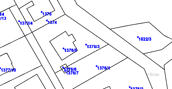 Parcela st. 1376/3 v KÚ Ráj, Katastrální mapa