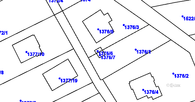 Parcela st. 1376/6 v KÚ Ráj, Katastrální mapa