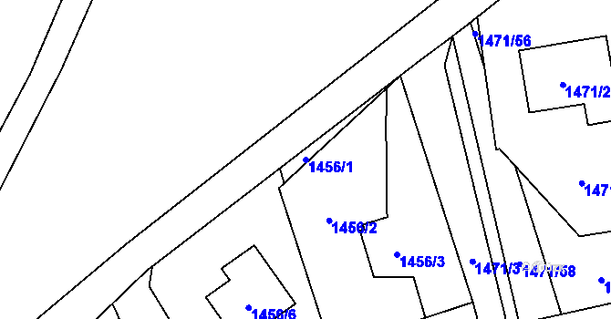 Parcela st. 1456/1 v KÚ Ráj, Katastrální mapa