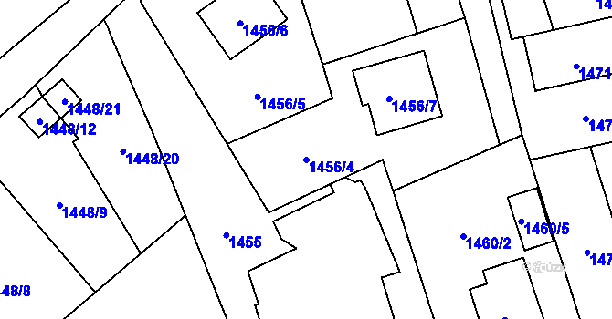 Parcela st. 1456/4 v KÚ Ráj, Katastrální mapa