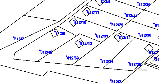 Parcela st. 812/13 v KÚ Ráj, Katastrální mapa