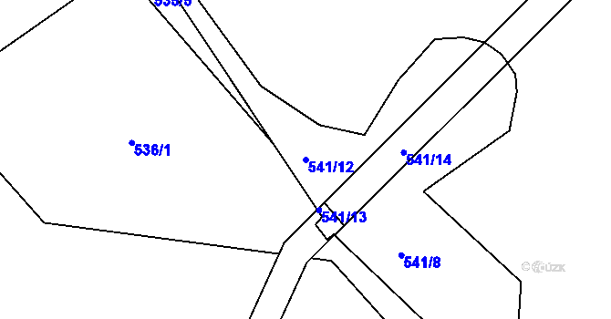 Parcela st. 541/12 v KÚ Ráj, Katastrální mapa