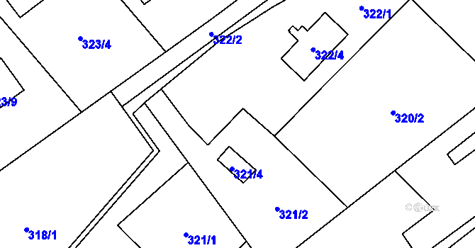 Parcela st. 320/8 v KÚ Ráj, Katastrální mapa