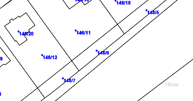 Parcela st. 148/6 v KÚ Ráj, Katastrální mapa
