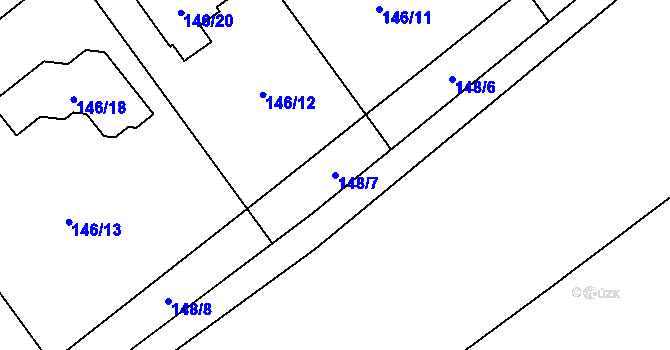 Parcela st. 148/7 v KÚ Ráj, Katastrální mapa