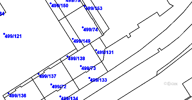 Parcela st. 499/131 v KÚ Ráj, Katastrální mapa