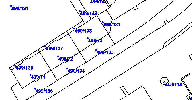 Parcela st. 499/133 v KÚ Ráj, Katastrální mapa