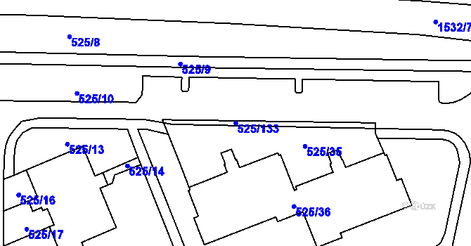 Parcela st. 525/133 v KÚ Ráj, Katastrální mapa