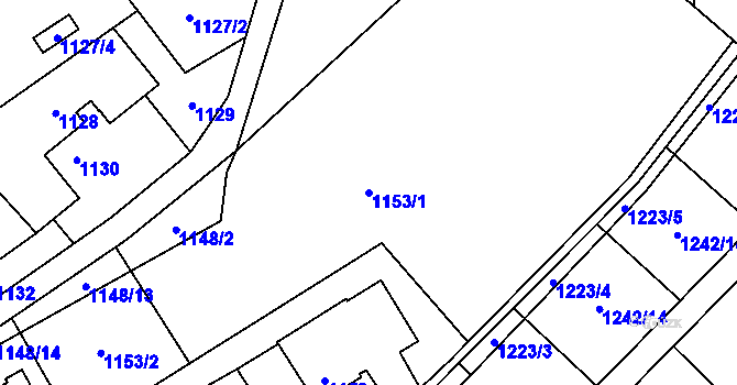 Parcela st. 1153/1 v KÚ Ráj, Katastrální mapa